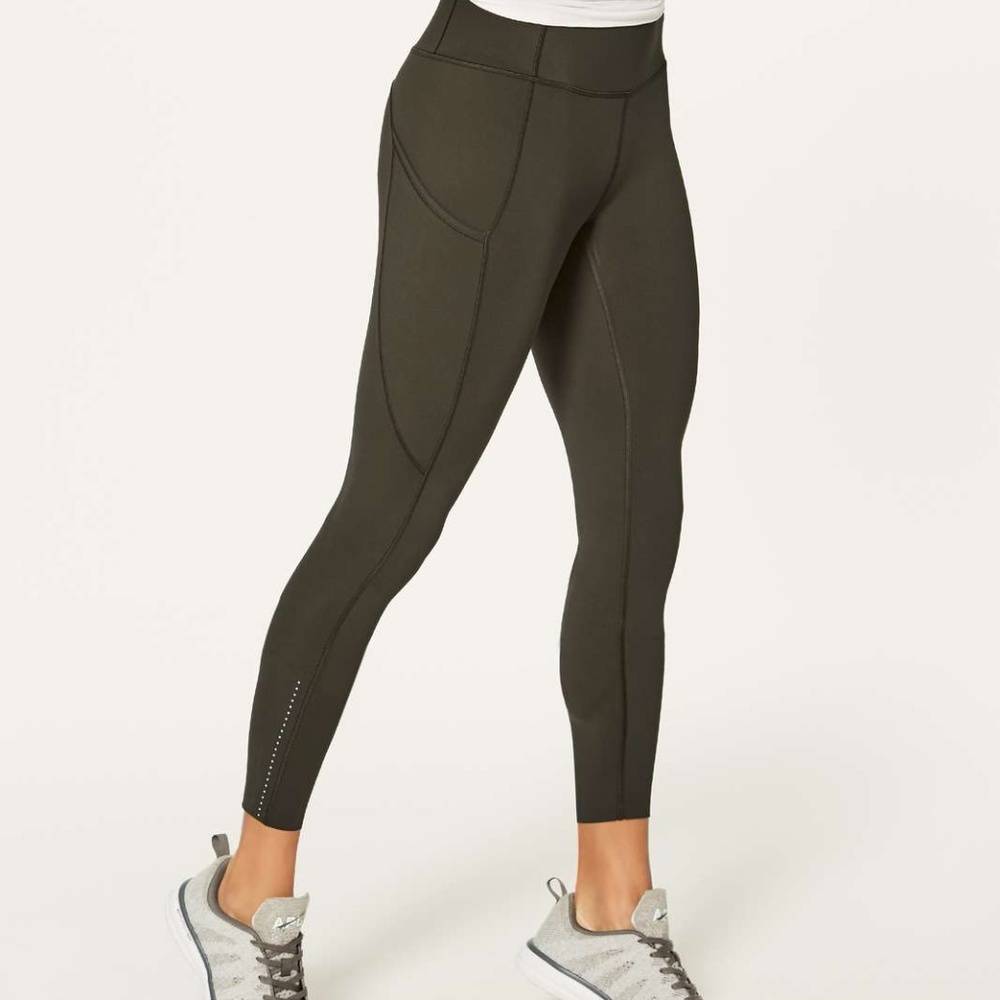 Lululemon Fast & Free 7/8 Pants Olive